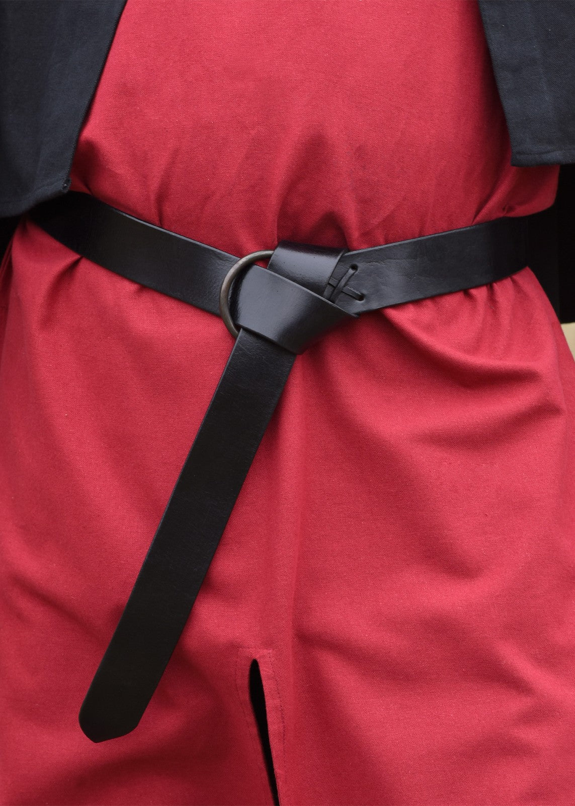 Mittelalter-Ledergürtel mit Messingring, 150 cm oder 190 cm