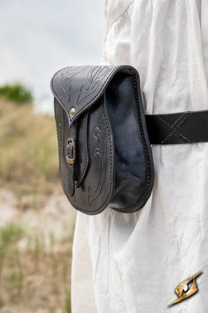 Lorian Ledertasche Schwarz