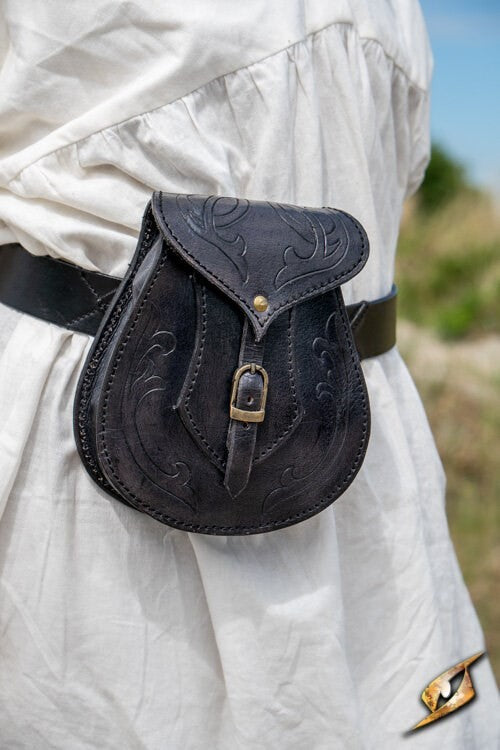Lorian Ledertasche Schwarz