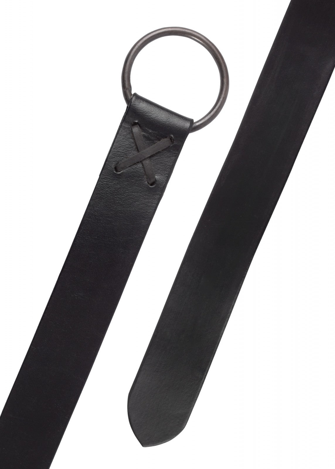 Mittelalter-Ledergürtel mit Messingring, 150 cm oder 190 cm