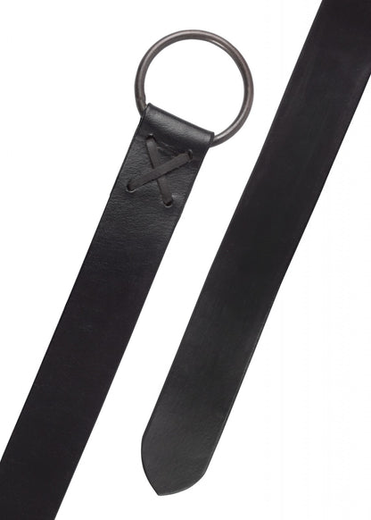 Mittelalter-Ledergürtel mit Messingring, 150 cm oder 190 cm