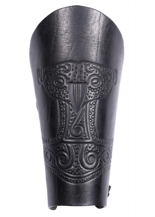 Armstulpe mit geprägtem Thorshammer, schwarz
