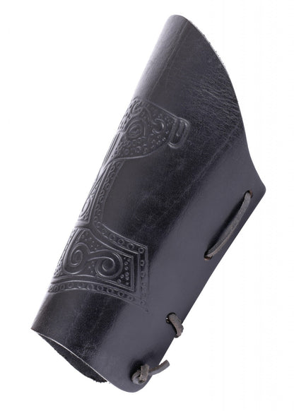 Armstulpe mit geprägtem Thorshammer, schwarz
