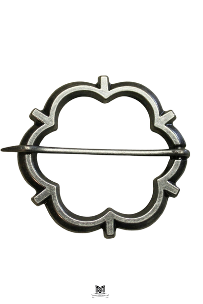 Mittelalter Fibel rund ca. 4 cm Farbe Silber