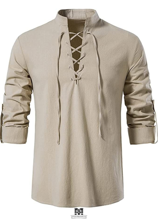 Schnürhemd Alwin Beige