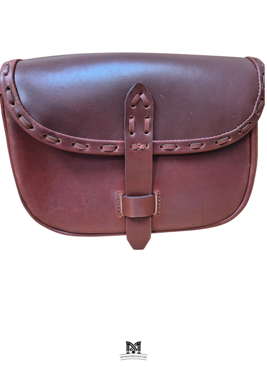 Leder Gürteltasche mit Flechtnaht
