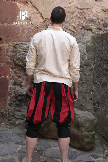 Landsknechthose Maximilian - Schwarz / Rot