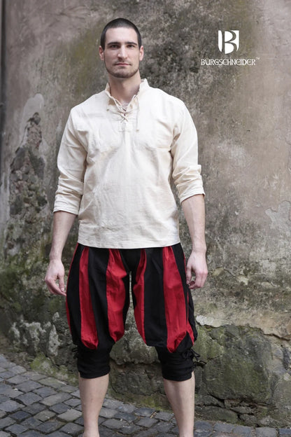 Landsknechthose Maximilian - Schwarz / Rot