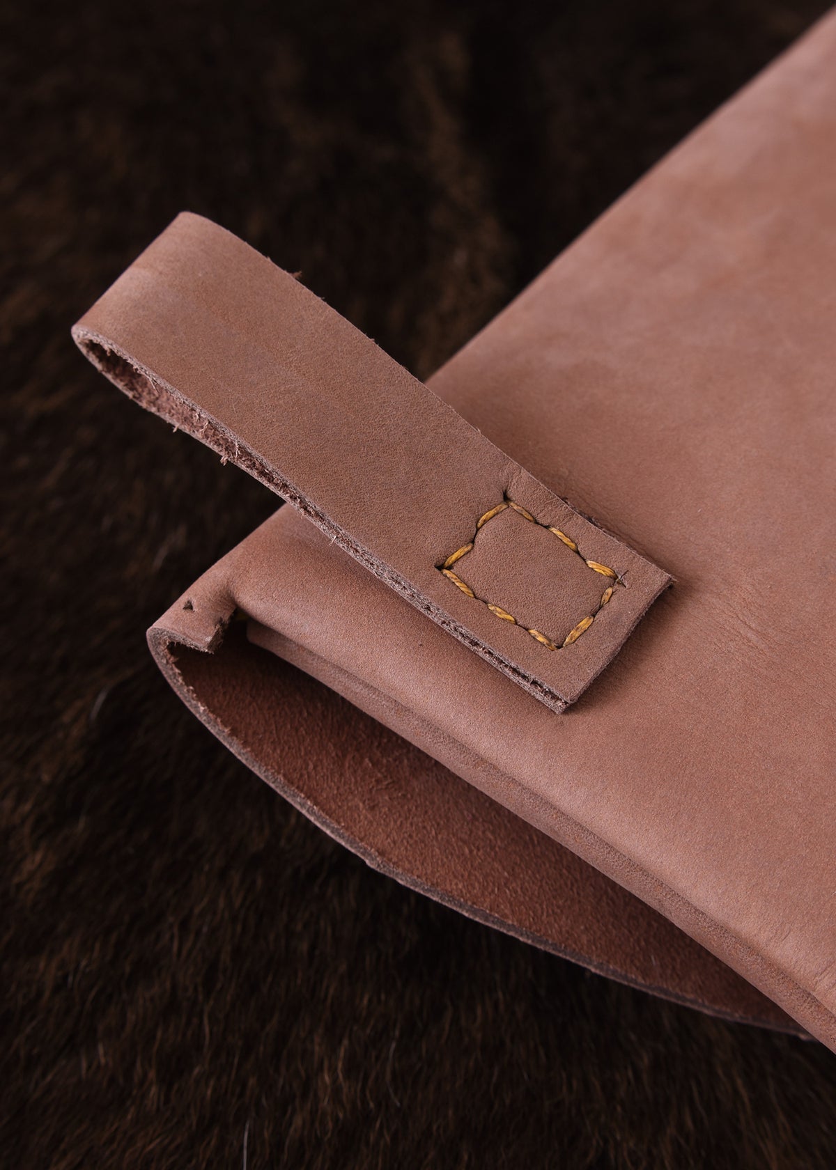 Gürteltasche aus Leder, rechteckig